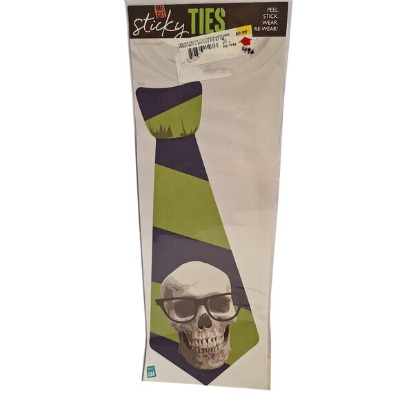 EvREwares Other - Big Guy Sticky Ties Reusable Wearable Fabric Sticker Skull Design By EvREwares